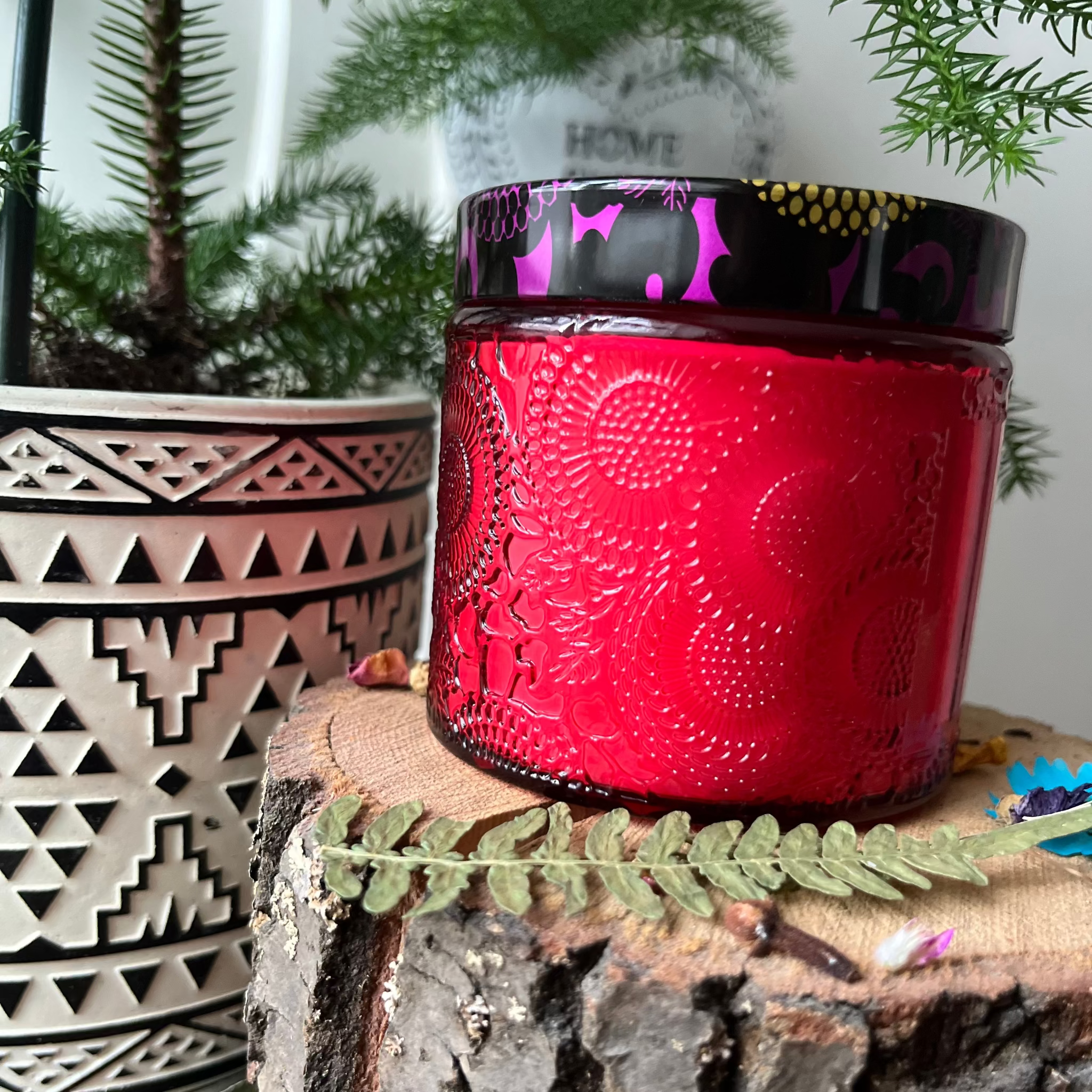 Kaars Zahra in Rode Glazen pot