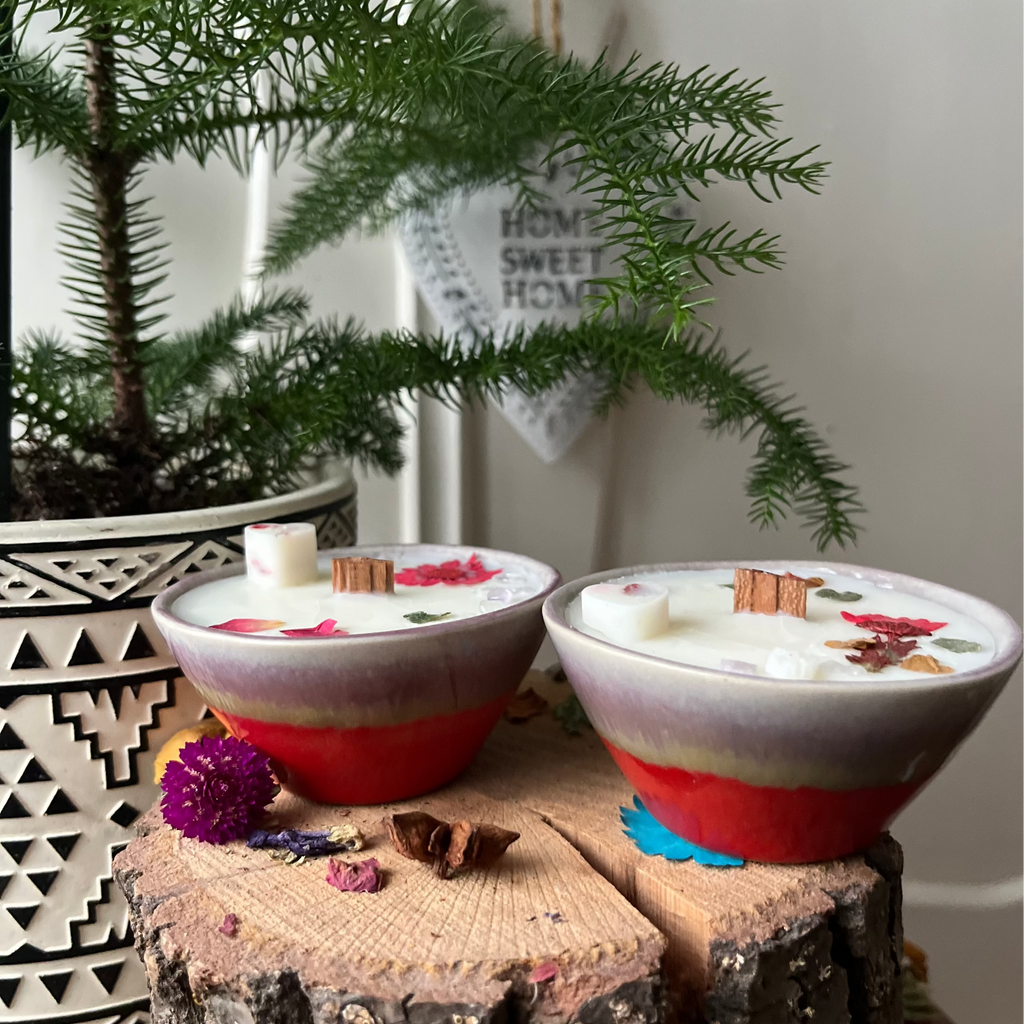 Livly - Botanische Kaars in Keramiek Schaaltje