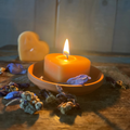 Theelichtjes van Pure Bijenwas Hartvorm – Set van 5