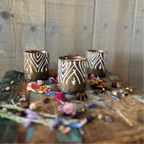 Kaars Tara - Bruin-Wit- Houten Lont