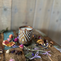 Kaars Tara - Bruin-Wit- Houten Lont