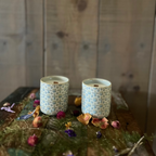 Kaars Tara - Lichtblauw-Wit- Houten lont